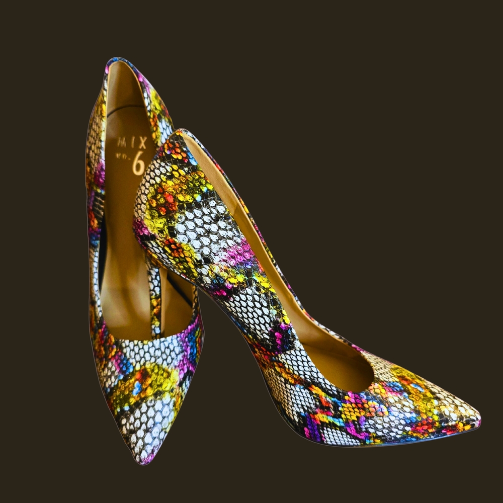 Mix No. 6 Colorful Snakeskin Heels
